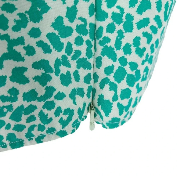 TopShop Blouse Green Leopard Puff Short Sleeve Cropped Top Shirt - Picture 6 of 11